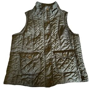 Maurices Sleeveless Jacket Green Women's Size‎ Large Full Zip Button Pocket Top